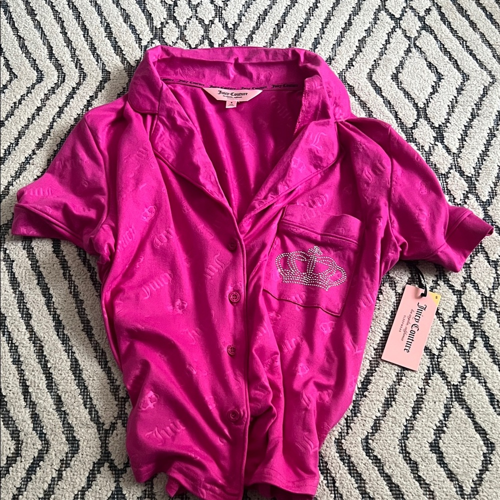 Juicy Couture Fuchsia Crown Embellished Sleep Shirt - Picture 4 of 4